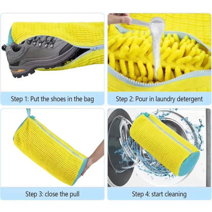 Sac de Lavage Chaussures Microfibre Réutilisable 19 × 39 cm