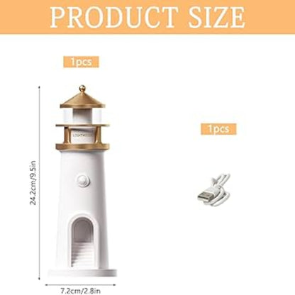 Lampe Phare avec Projection Lune LED et Haut-Parleur Bluetooth – Rechargeable - 3 Niveaux avec Télécommande et Minuterie