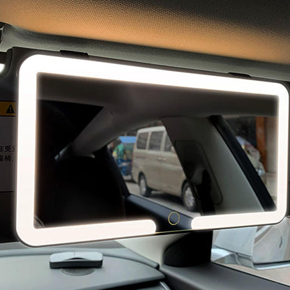Miroir de Maquillage Voiture LED avec Fixation Pare-Soleil – Universel, Rechargeable - Tactile