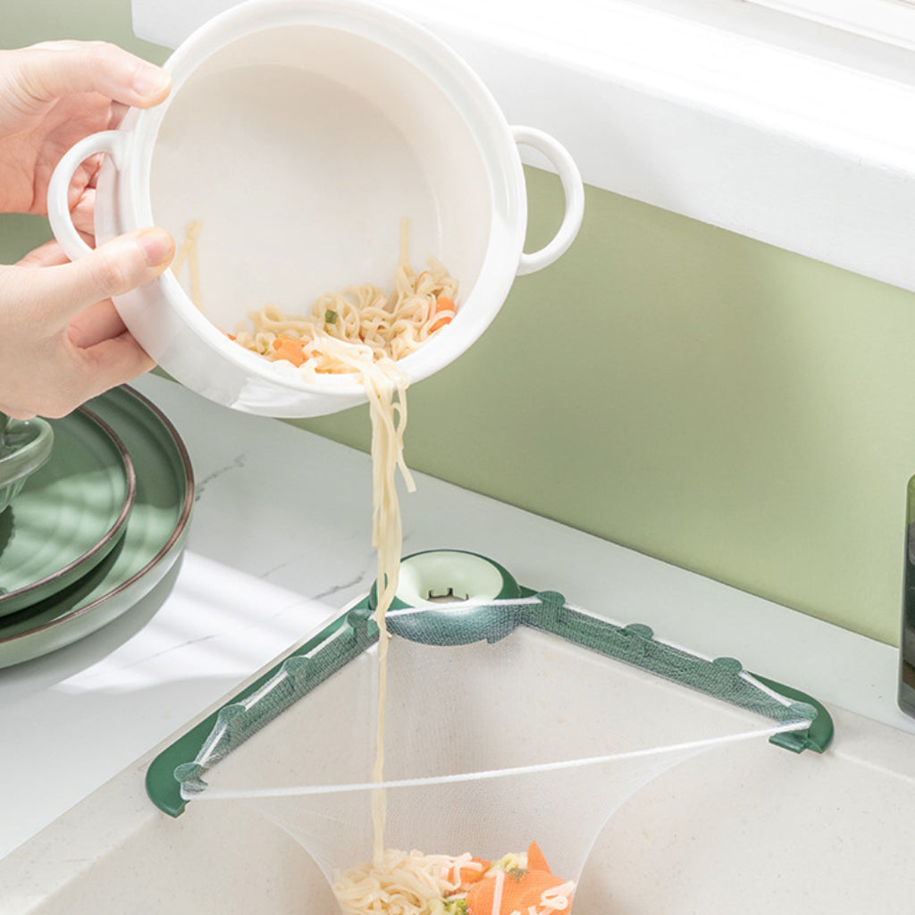 Égouttoir de Cuisine Suspendu pour Évier avec Filet Filtrant