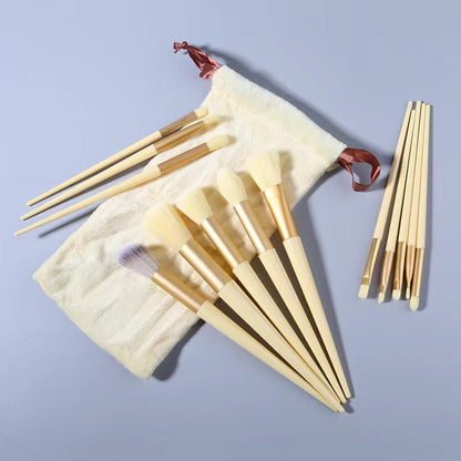 Kit de 13 Pinceaux de Maquillage Professionnels - Jaune