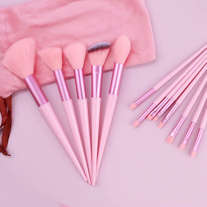 Kit de Pinceaux de Maquillage Professionnels Rose