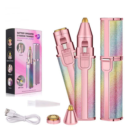Épilateur Électrique 2-en-1 pour Sourcils et Visage Rechargeable USB