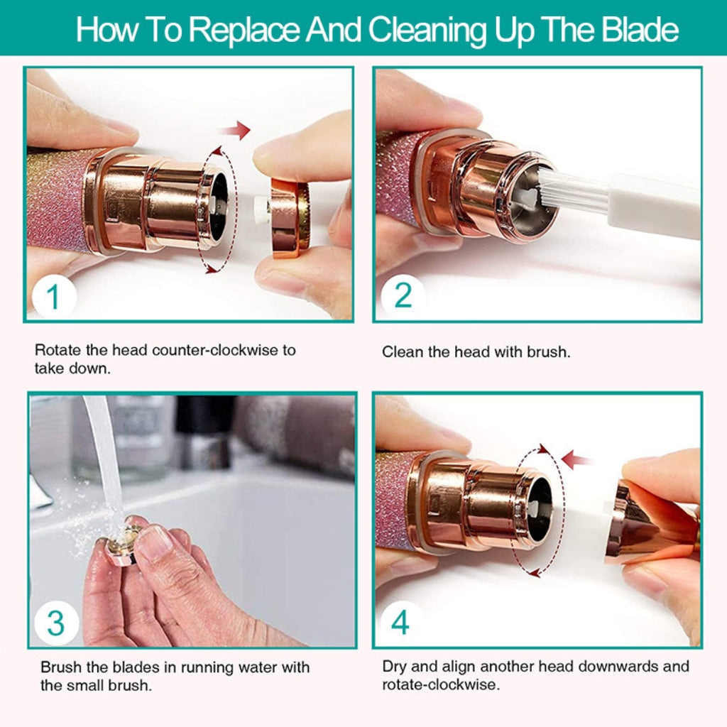 Épilateur Électrique 2-en-1 pour Sourcils et Visage Rechargeable USB