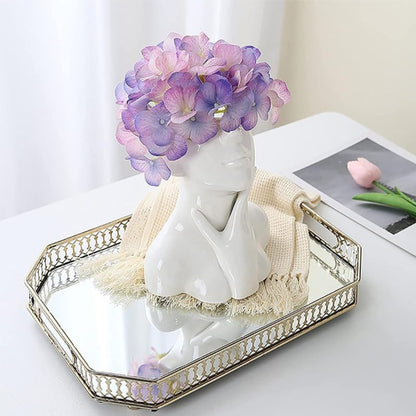 Vase et Organisateur Multifonction Design Visage Moderne Blanc