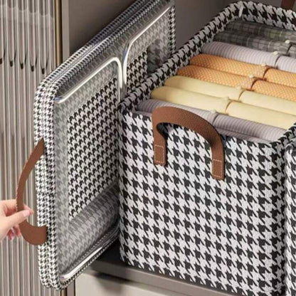 Pack de 2 Paniers de Rangement Pliables Noir et Blanc 47 × 28 × 19 cm – Paniers à Linge Multifonctions