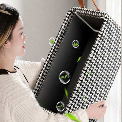 Pack de 3 Paniers de Rangement Pliables Noir et Blanc 47 × 28 × 19 cm – Paniers à Linge Multifonctions