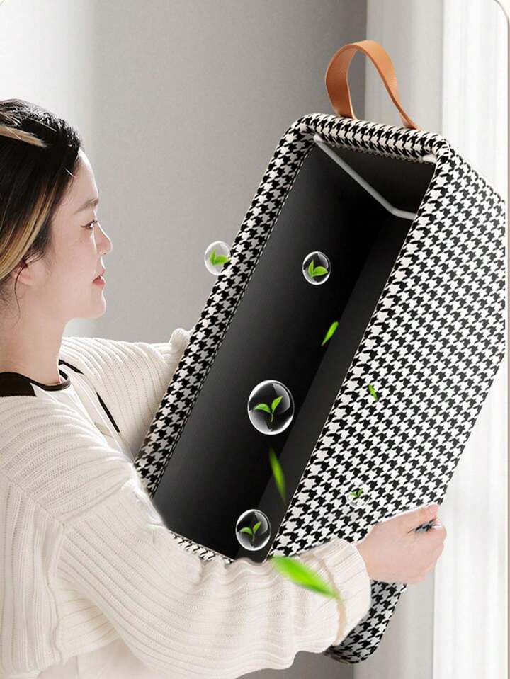 Pack de 5 Paniers de Rangement Pliables Noir et Blanc 47 × 28 × 19 cm – Paniers à Linge Multifonctions