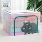 Boîte de Rangement Pliable 66 L 50 x40 x 33cm – Motif Hippopotame Imprimé – Double Fermeture