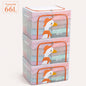 Pack de 3 Boîtes de Rangement Pliables 66 L66 L 50 x40 x 33cm – Motif Happy Duck Imprimé – Double Fermeture