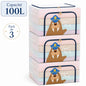 Pack de 3 Boîtes de Rangement Pliables 100L 60x40 x 40cm – Motif I'm a Pirate Imprimé – Double Fermeture