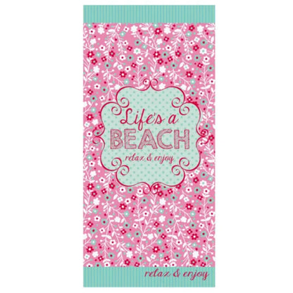 Serviette de Plage Microfibre Design Floral Plage Rose – 150 x 70 cm