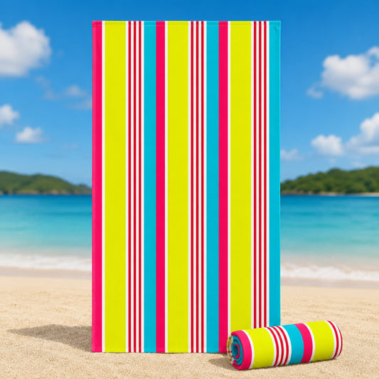 Serviette de Plage Microfibre Design Multicolore – 150 x 70 cm