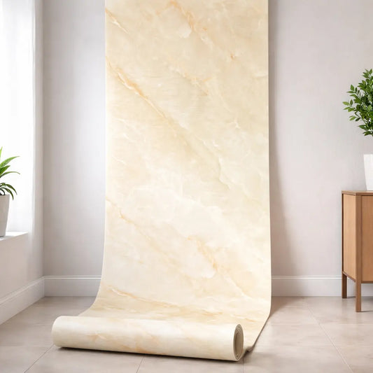 Rouleau Panneau Mural Autocollant Effet Marbre Beige 60 cm x 2,80 m – Épaisseur 3 mm