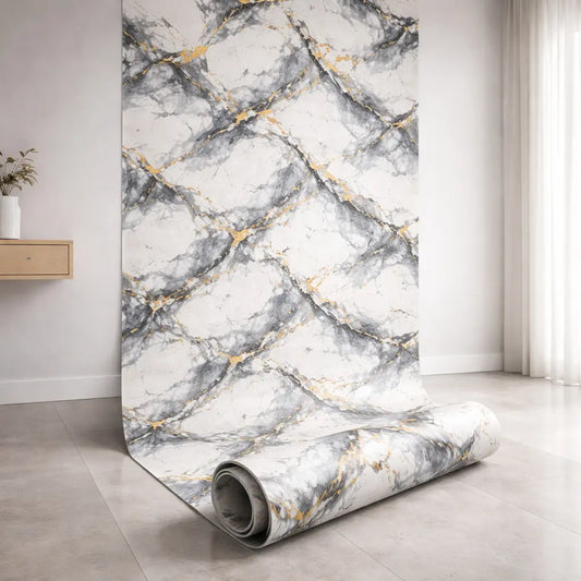Rouleau Panneau Mural Autocollant Effet Marbre Gris 60 cm x 2,80 m – Épaisseur 3 mm