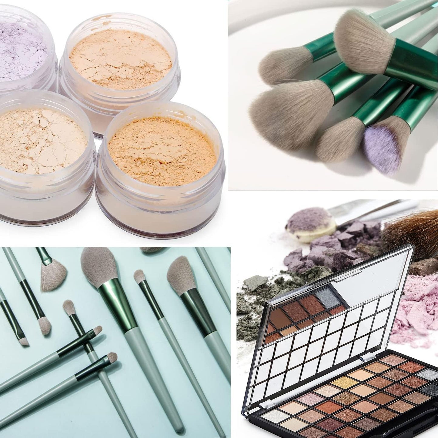 Kit de 13 Pinceaux de Maquillage Professionnels - Vert