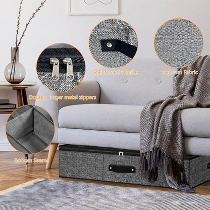 Organiseur de Chaussures Sous Lit 12 Paires – Boîte de Rangement avec Couvercle Transparent 75 × 60 × 15 cm