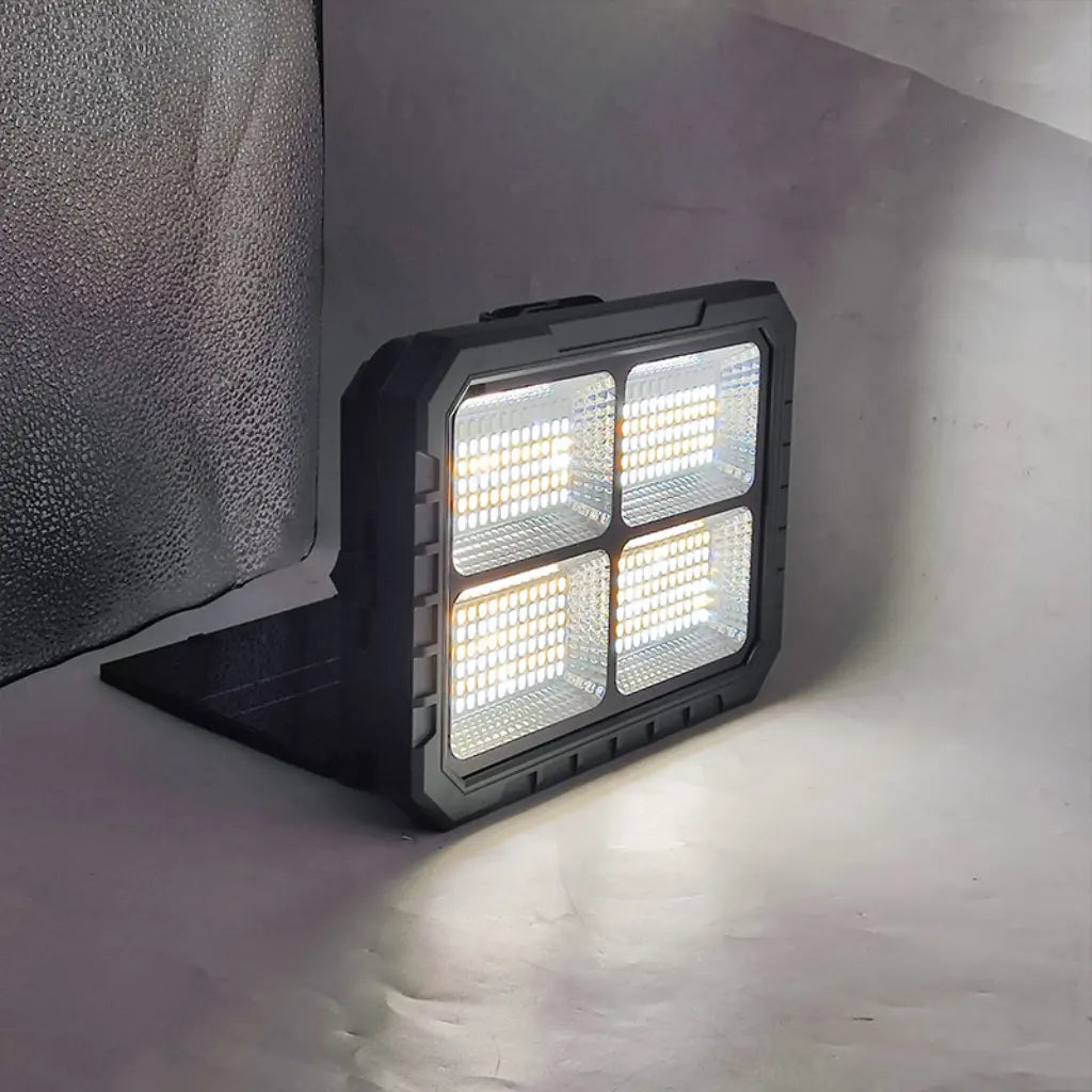 Projecteur Solaire LED Rechargeable 264 LED avec Panneau Solaire et Télécommande