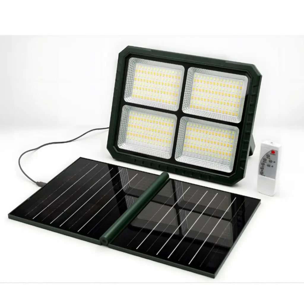 Projecteur Solaire LED Rechargeable 264 LED avec Panneau Solaire et Télécommande