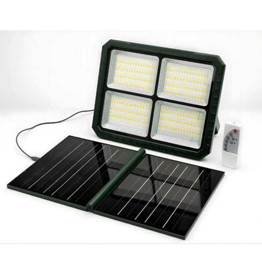 Projecteur Solaire LED Rechargeable 264 LED avec Panneau Solaire et Télécommande