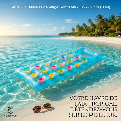 SAINTEVE Matelas de Plage Gonflable -183 x 69 cm-Bleu