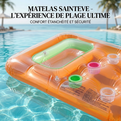 SAINTEVE Matelas de Plage Gonflable -183 x 69 cm-Orange