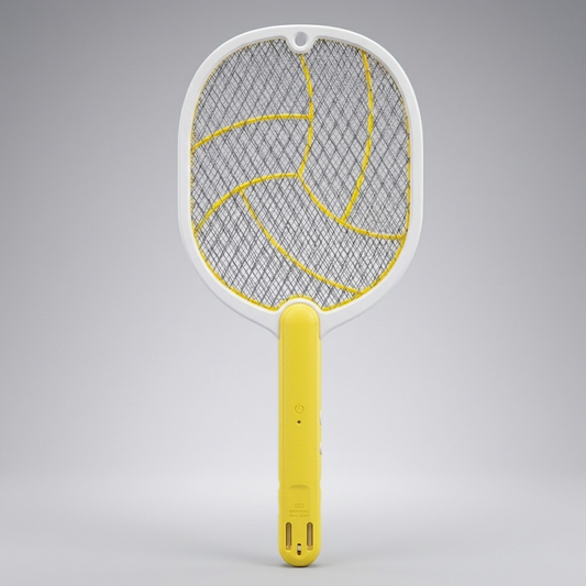 Raquette Électrique Anti-Moustiques Rechargeable USB – Tue-Insectes Haute Tension - Jaune