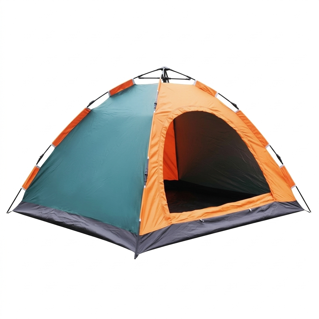 Tente Automatique 4 Places – 2 x 2 x 1,50 m – Tente Portable avec Sac de Transport - Orange & Vert