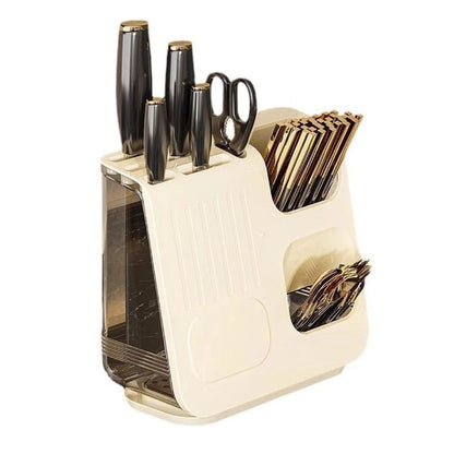 Organisateur Multifonction Pour Ustensiles de Cuisine - 25×11,5×23 cm - Beige
