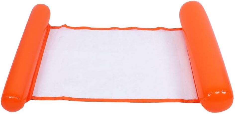 Hamac de Piscine Gonflable Flottant Pliable-SAINTEVE -110 x 80 x 18 cm- 1 place-Orangé