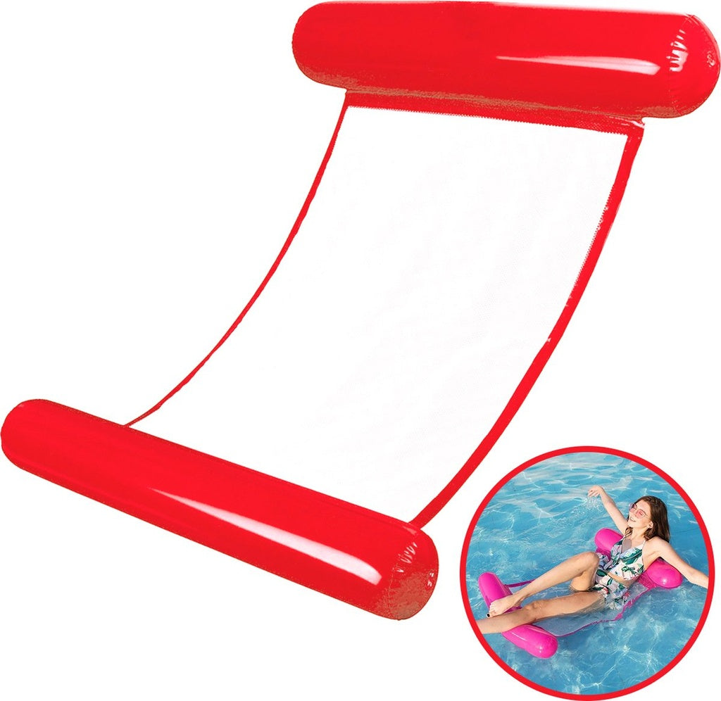 Hamac de Piscine Gonflable Flottant Pliable-SAINTEVE -110 x 80 x 18 cm- 1 place-Rouge