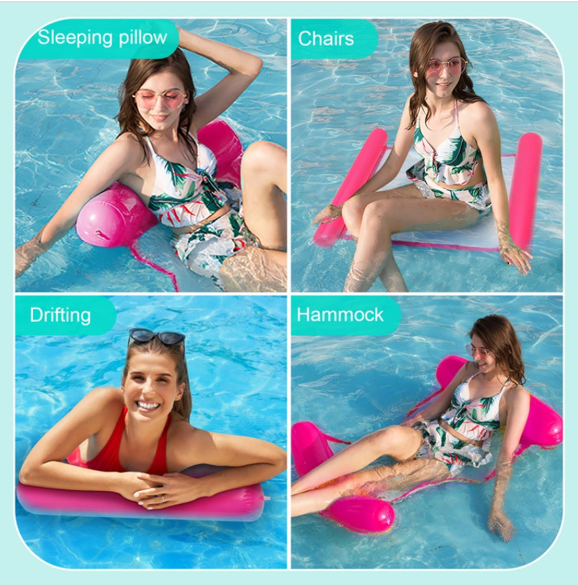 Hamac de Piscine Gonflable Flottant Pliable-SAINTEVE -110 x 80 x 18 cm- 1 place-Rose