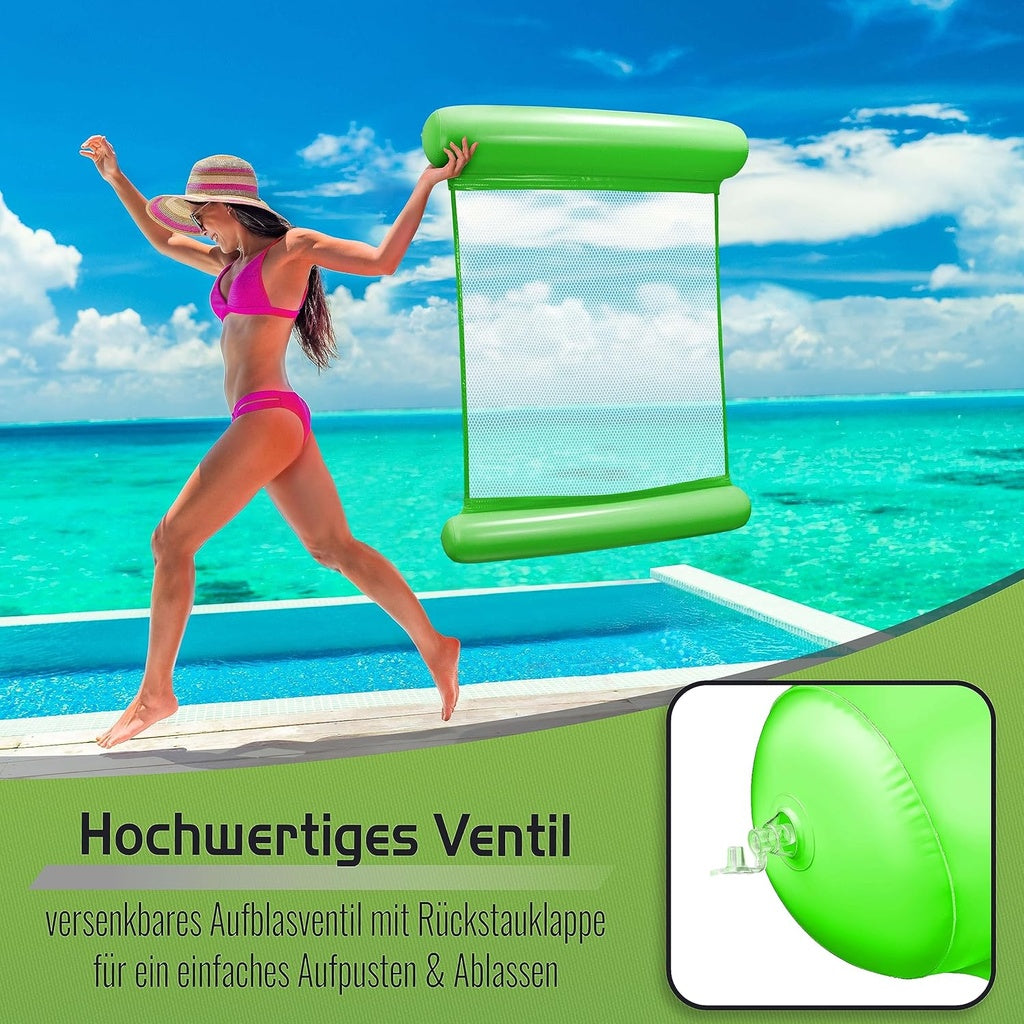 Hamac de Piscine Gonflable Flottant Pliable-SAINTEVE -110 x 80 x 18 cm- 1 place-Vert