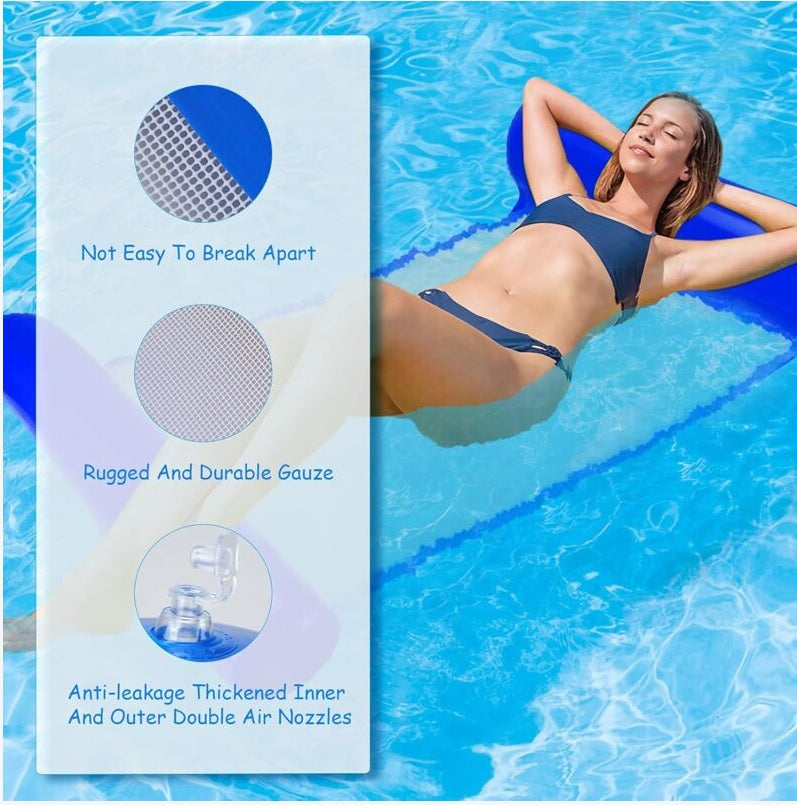 Hamac de Piscine Gonflable Flottant Pliable-SAINTEVE -110 x 80 x 18 cm- 1 place-Bleu