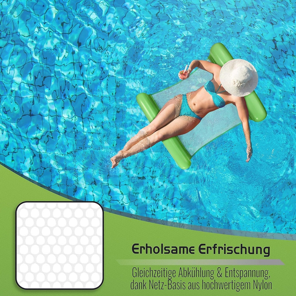 Hamac de Piscine Gonflable Flottant Pliable-SAINTEVE -110 x 80 x 18 cm- 1 place-Vert