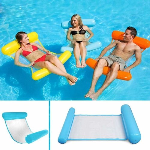 Hamac de Piscine Gonflable Flottant Pliable-SAINTEVE -110 x 80 x 18 cm- 1 place-Bleu ciel