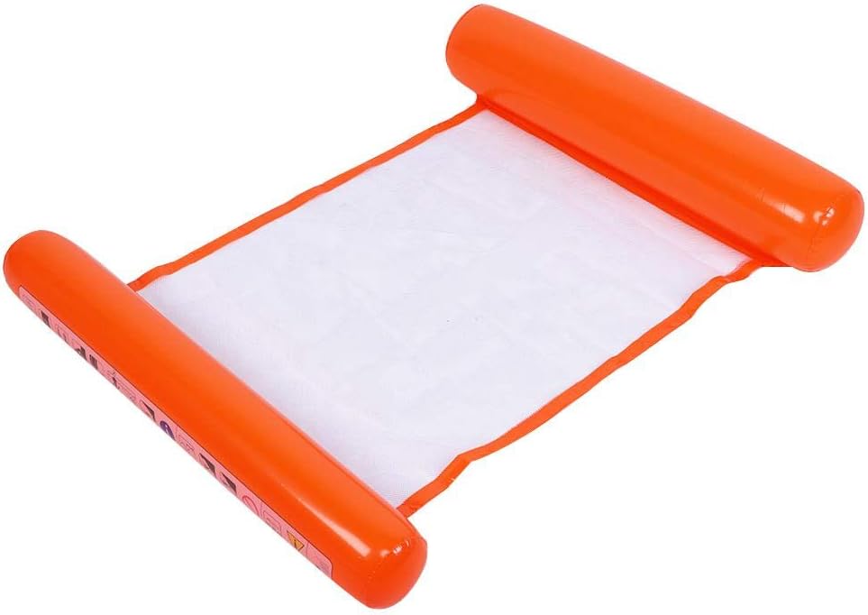 Hamac de Piscine Gonflable Flottant Pliable-SAINTEVE -110 x 80 x 18 cm- 1 place-Orangé