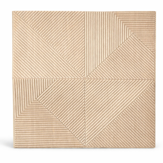 Pack de 10 Panneaux Muraux 3D Adhésifs Beige – Motif Géométrique 70×70 cm