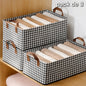 Pack de 3 Paniers de Rangement Pliables Noir et Blanc 47 × 28 × 19 cm – Paniers à Linge Multifonctions