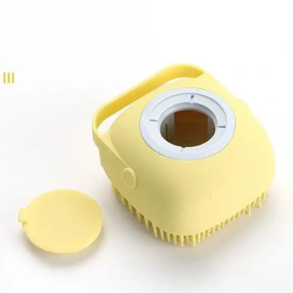Brosse de Bain en Silicone avec Distributeur de Shampooing pour Animaux de Compagnie
